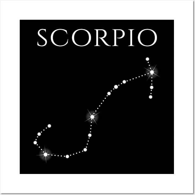 scorpio constellation zodiac sign stars Wall Art by RIWA